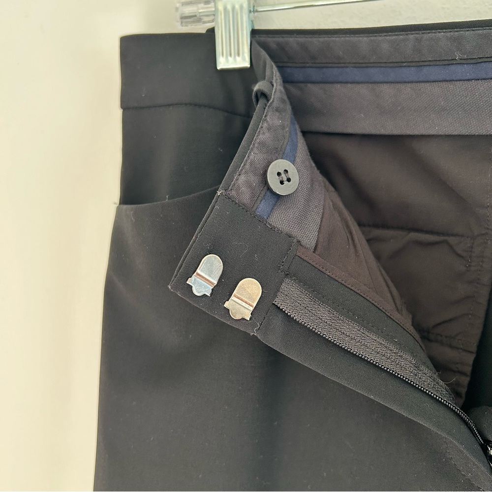 THEORY Wool Blend Straight Leg Trouser Black Size 10 - Picture 12 of 15